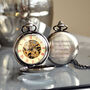 Engraved Mechanical Pocket Watch With Magnified Lid, thumbnail 1 of 2