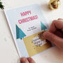 Large Personalised Happy Christmas Surprise Scratchcard, thumbnail 1 of 5