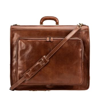 Finest Italian Leather Suit Carrier. 'The Rovello', 2 of 12