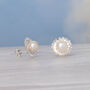 Sunflower Stud Earrings With Pearls, thumbnail 7 of 10