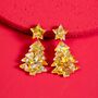 Silver And Gold Glitter Christmas Earrings Statement Earrings, thumbnail 1 of 5