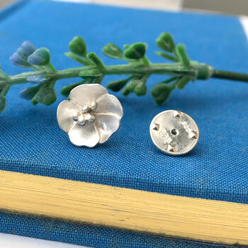 Sterling Silver Buttercup Flower Pin Brooch, 2 of 10