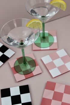 Cute Checkerboard Coaster Set Of Two, 11 of 12