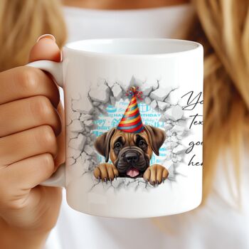 Personalised Mastiff Birthday Break Through Dog, 7 of 8