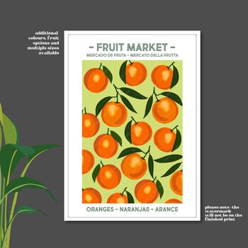 Oranges Fruit Market Poster, 4 of 4