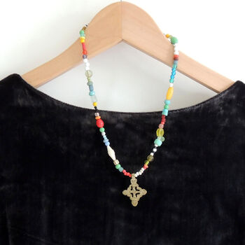 Beaded Necklace With Ethiopian Cross, 4 of 9