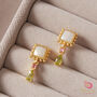 Pearl, Tourmaline And Peridot Stud Drop Earrings, thumbnail 3 of 8