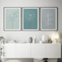 Set Of Three Floral Line Art Colour Prints, thumbnail 7 of 8