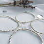 Sterling Silver 925 Personalised Heart Charm Stretch Bead Bracelet, thumbnail 2 of 8