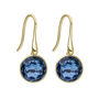 Blue Crystal Drop Earrings In Sterling Silver Gilt, thumbnail 1 of 4
