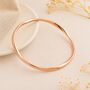 Rose Gold Plated Sterling Silver Soft Twist Hollow Slave Bangle, thumbnail 2 of 3