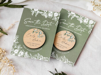 Save The Dates Magnet Sage Green Wedding Cards, 9 of 10