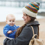 Fair Trade Unisex Bobble Hat Fair Isle Lined Waste Wool, thumbnail 2 of 10