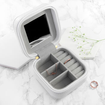 Personalised White Travel Jewellery Case, 4 of 4