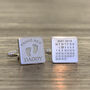 Personalised Proud New Daddy Calendar Cufflinks, thumbnail 2 of 3