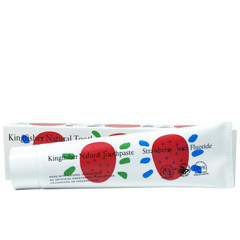 Kingfisher Children's Strawberry Toothpaste With Fluoride 100ml Pack Of Four, 2 of 3