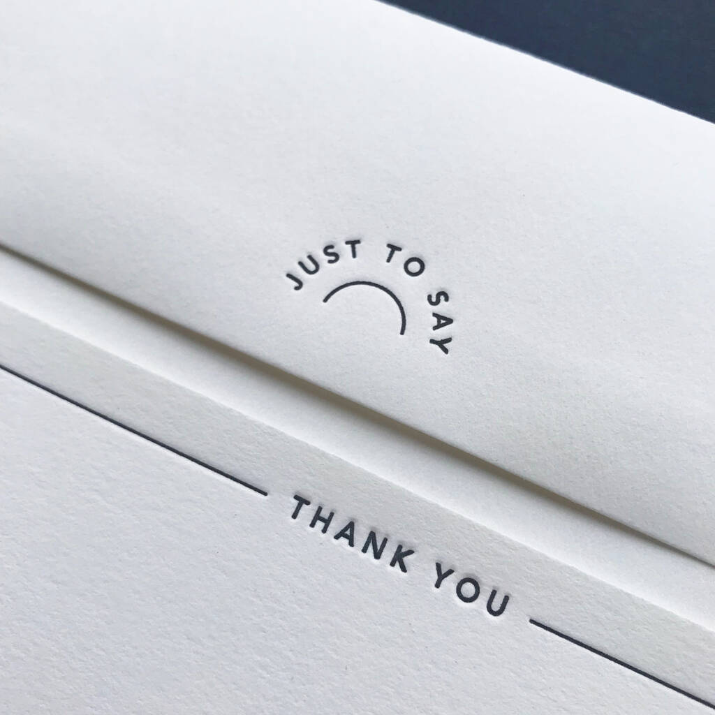 Set Of Eight 'Thank You' Letterpress Notecards, 1 of 4
