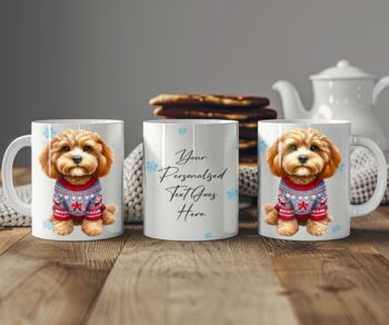 Personalised Cavapoo In Christmas Jumper Mug, 2 of 2