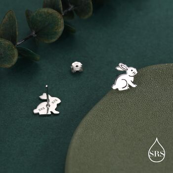 Sterling Silver Rabbit Stud Earrings, 5 of 12