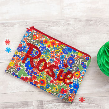 Liberty Glitter Name Make Up Bag Gift For Her, 3 of 7