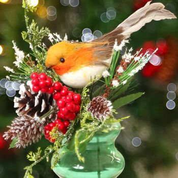 G Decor Robin On A Branch Ornament, 10 of 10