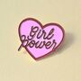 Girl Power Heart Enamel Pin Badge, thumbnail 1 of 6