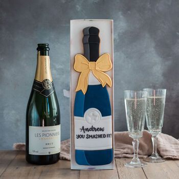 Personalised Champagne Biscuit Bottle – Navy, 3 of 4