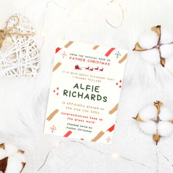 Personalised Father Christmas Santa Nice List, 4 of 5