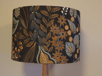 Black And Burnt Orange Exotic Floral Lampshade, 5 of 6