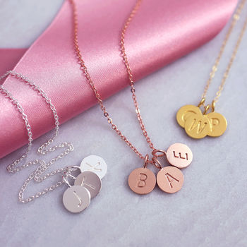 Personalised Sterling Silver Disc Initial Necklace, 3 of 5