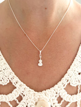 Sterling Silver Violin Pendant Necklace, 2 of 7