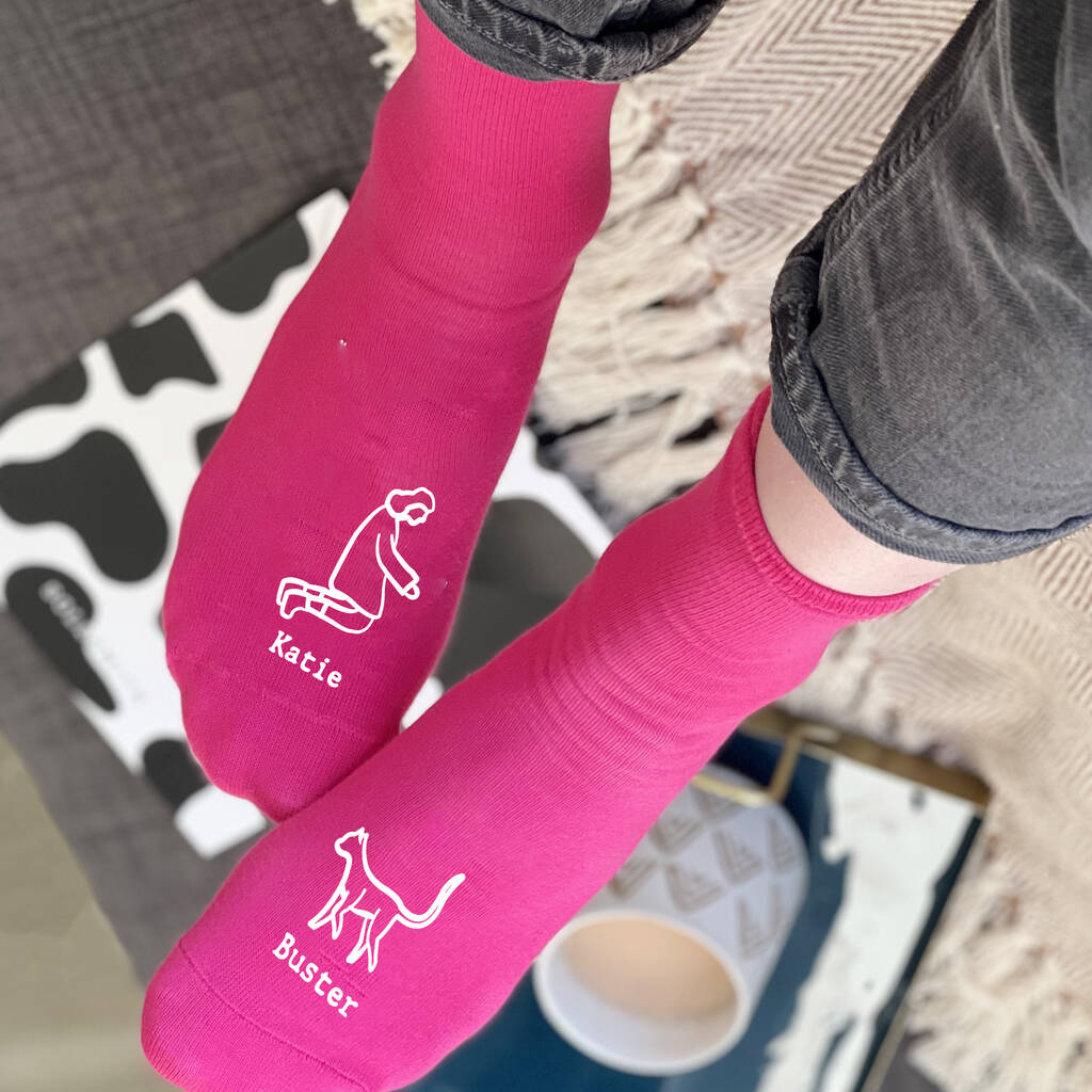 Cat And Owner Personalised Socks, 1 of 5