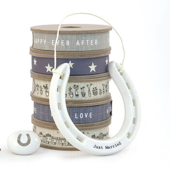 Porcelain Lucky Horseshoe Wedding Gift, 2 of 4