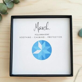 March Heart Birthstone Bracelet Sterling Silver Aquamarine, 4 of 12