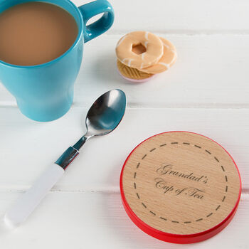 Personalised Wooden Drinks Coaster For Teacher, 6 of 8