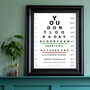 Personalised Milestone 50 Birthday Eye Chart Art Gift, thumbnail 1 of 3
