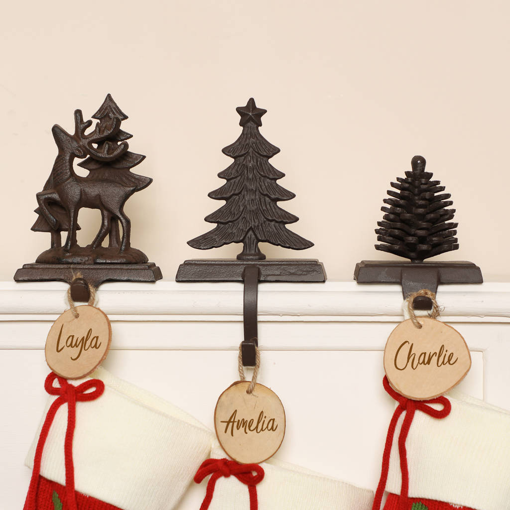 walk in the woods cast iron christmas stocking holders by dibor