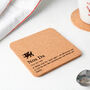'Nos Da' Definition Square Cork Coaster | Homeware | Tableware, thumbnail 1 of 2