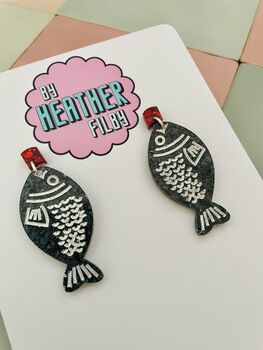 Soy Sauce Glitter Resin Earrings, 4 of 4