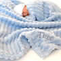 Personalised Blue Textured Fluffy Baby Blanket, thumbnail 1 of 6
