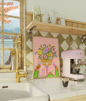 Basket Of Flowers Illustrated Art | Wall Print, 4 of 4