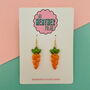 Glittery Carrot Earrings, thumbnail 1 of 2