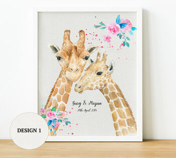 Personalised Giraffe Couple Anniversary Gift, 2 of 5