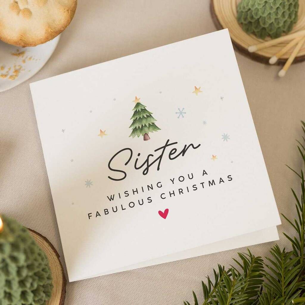 Personalised Merry Christmas Card For Sister, 1 of 7