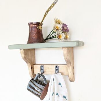Country Cottage Style Kitchen Shelf With Hooks, 4 of 5