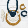 Macrame Kit, Rope Jewellery, Yellow, Navy And White, thumbnail 1 of 10