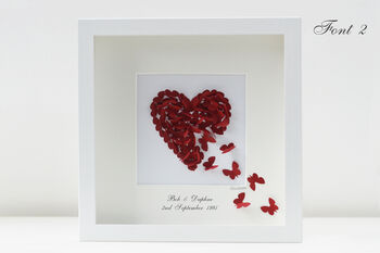Personalised Ruby Wedding Anniversary Butterfly Heart, 3 of 9