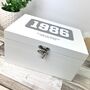 Personalised Year Milestone White Wooden Memory Box 18th, 21st, 50th Birthday And Anniversary Gift, thumbnail 11 of 12