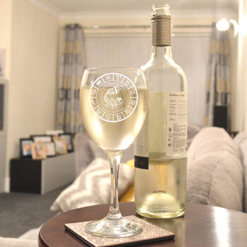 Personalised Aquarius Zodiac Design Wine Glass, 3 of 4