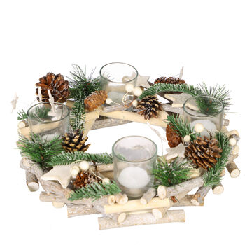 Nordic Star Wreath Candle Holder Centrepeice, 2 of 5